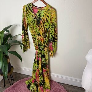 🌺 SONJA by Sonja Morgan Tropical Wrap-Style Maxi Dress